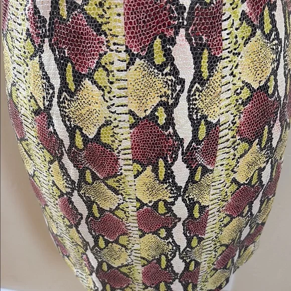 Amazing Vintage 90s Y2K Michael Hoban North Beach Snake Print Bodycon Dress 6